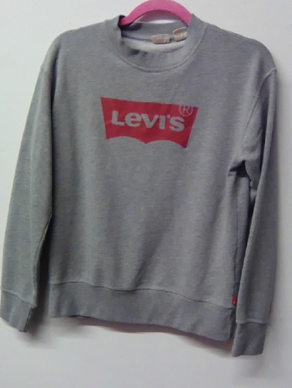 Levi's Gray Crewneck Sweatshirt with Red Logo